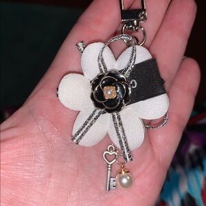 Camilla flower bag/purse charm keychain with charms